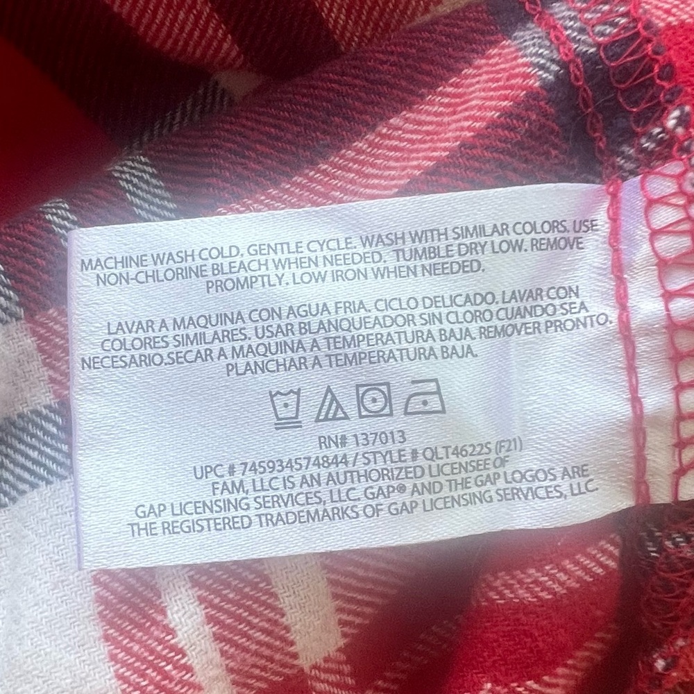 Gap Red Blue Flannel Button Up Long Sleeve Women's M Shirt - Picture 3 of 7